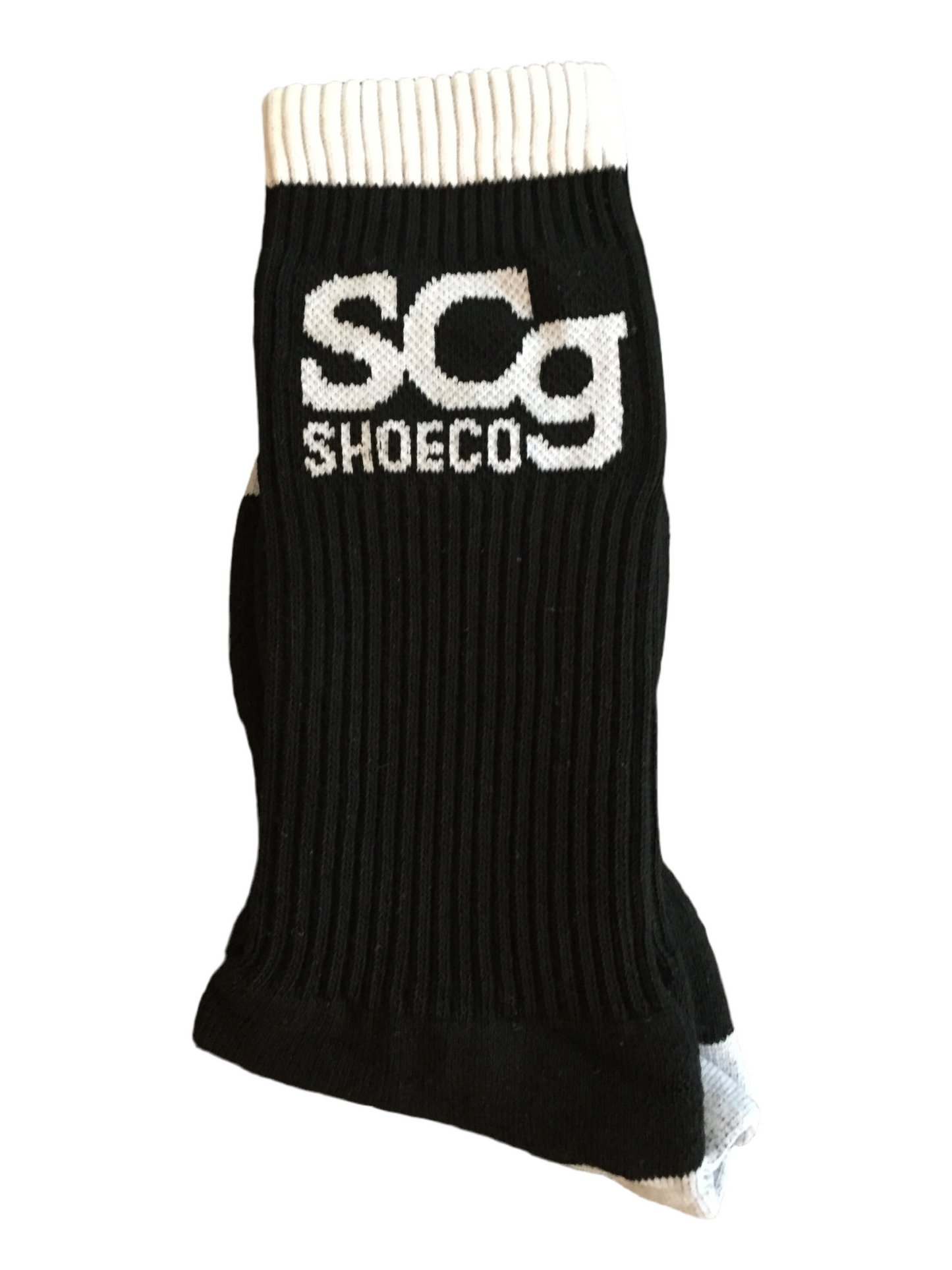 SCG Premium Socks, Black with White Logo & Stripe