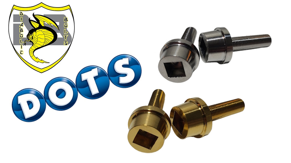 Diabolic Dots Ultra-Lite Titanium Female Axle Bolts - 3/8" Metric